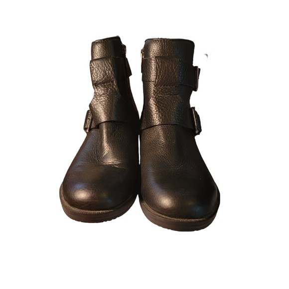 $270 GENTLE SOULS by Kenneth Cole Benton Moto Biker  combat  Bootie BLACK 8 M - Picture 3 of 5